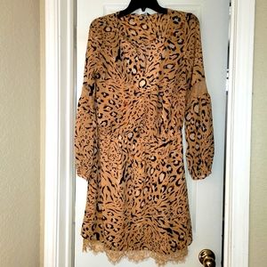 V neck dress Cheetah print